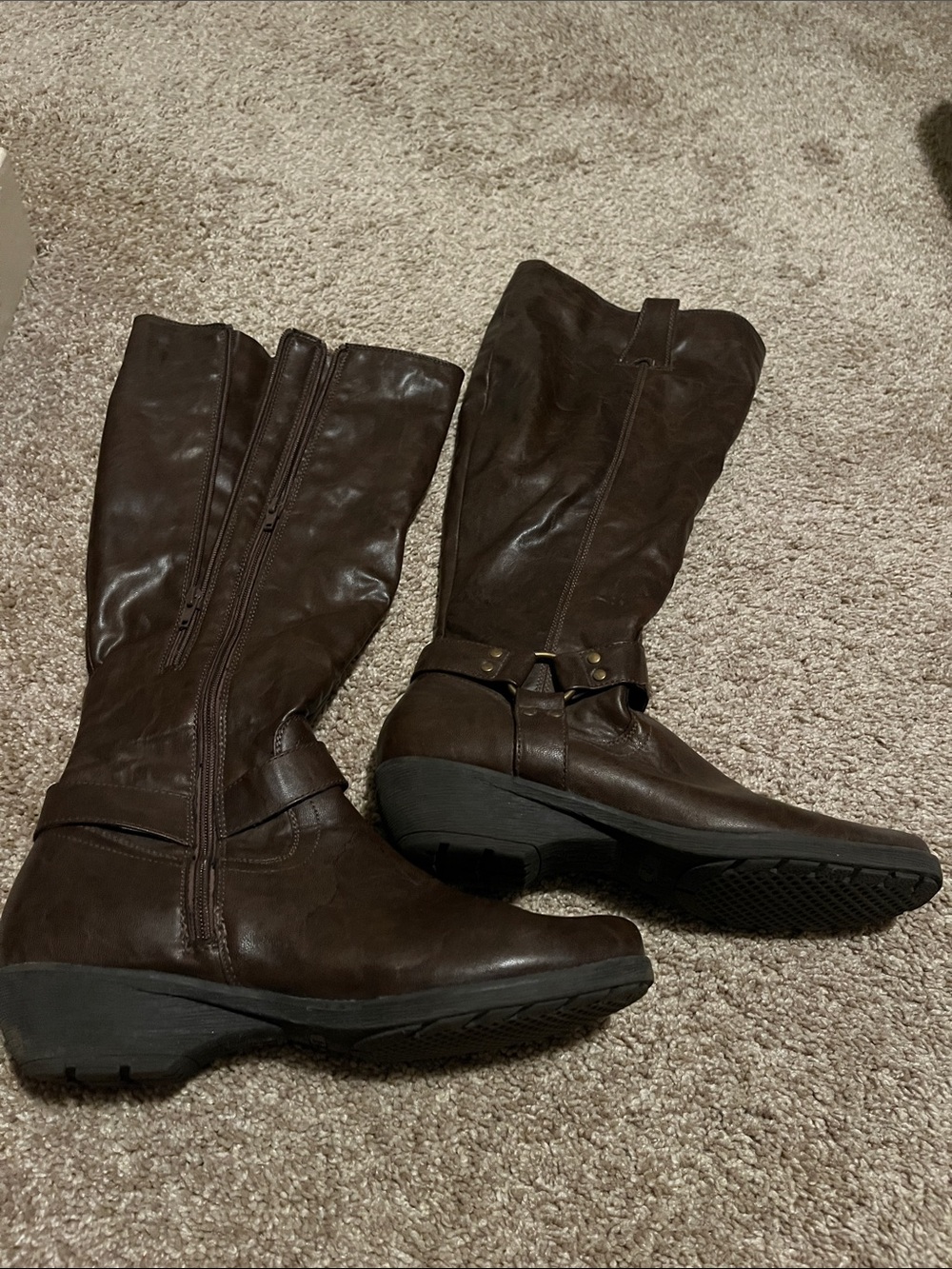 Women's Brown Wide Calf Tall Riding Boots
